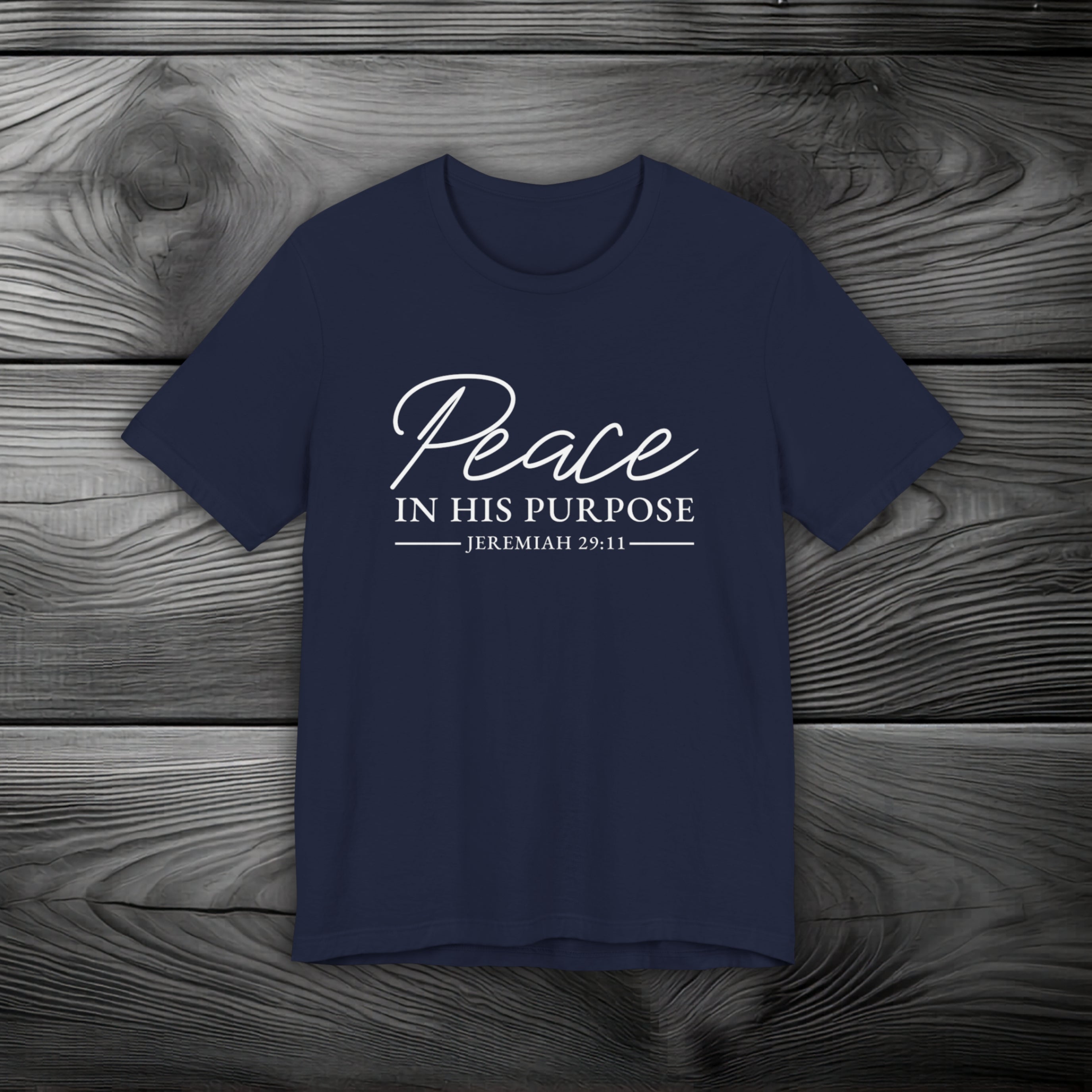 Peace in His Purpose Unisex Jersey Short Sleeve Tee