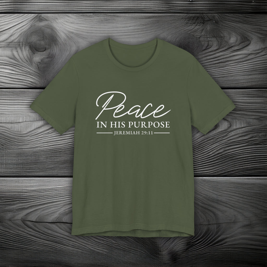 Peace in His Purpose Unisex Jersey Short Sleeve Tee
