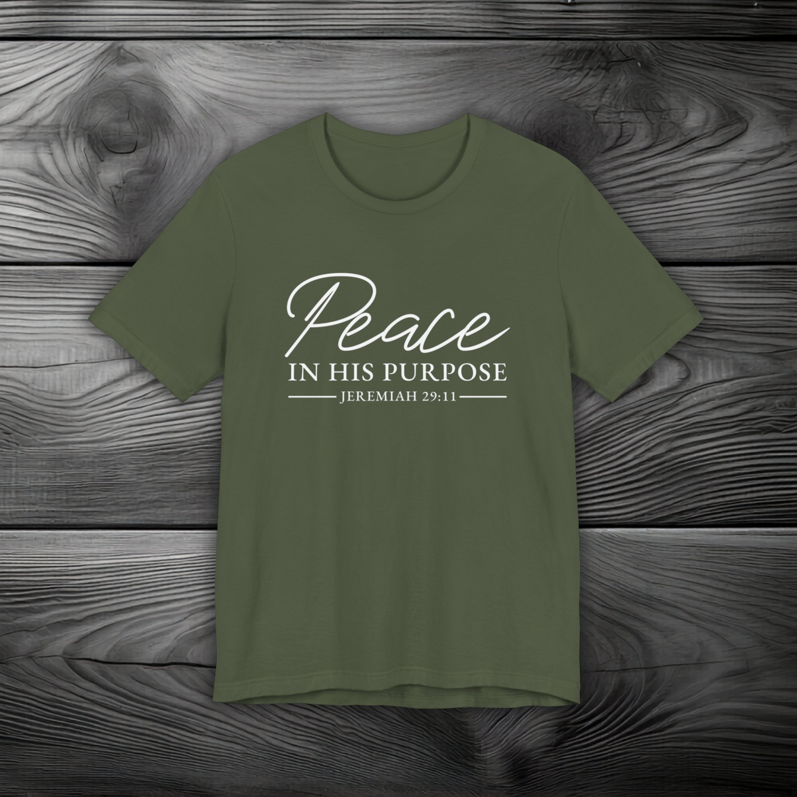 Peace in His Purpose Unisex Jersey Short Sleeve Tee
