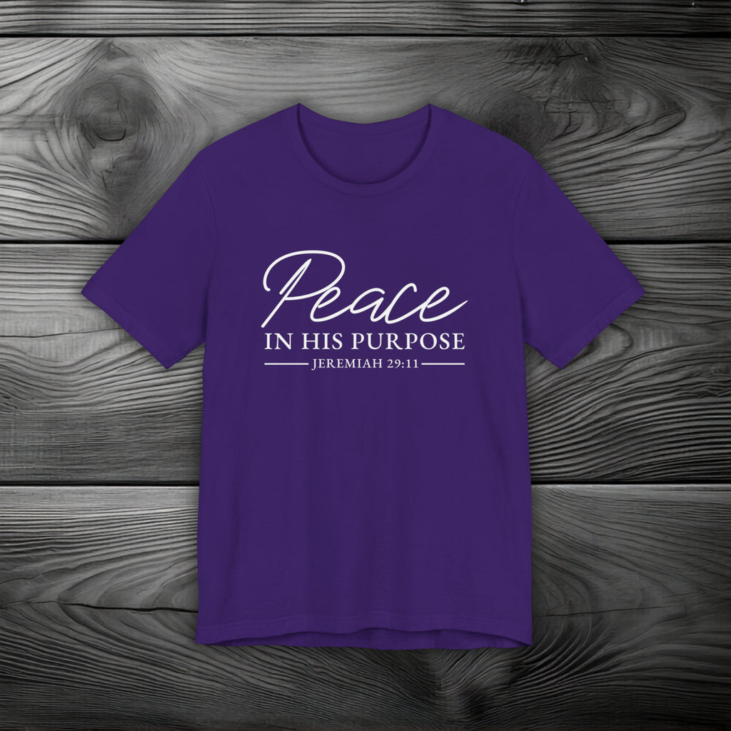 Peace in His Purpose Unisex Jersey Short Sleeve Tee
