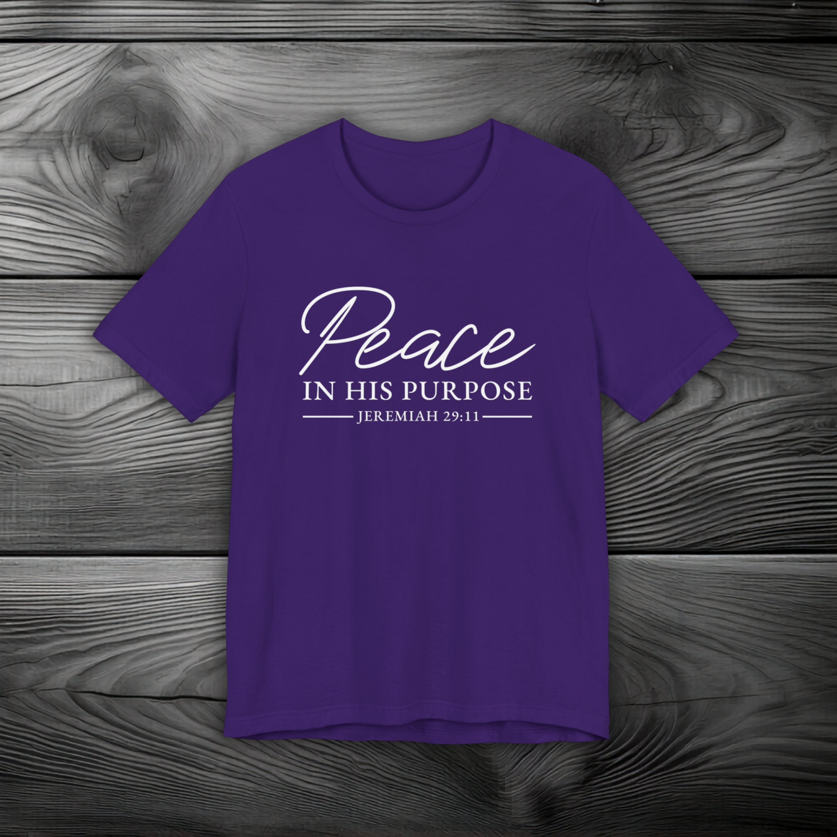 Peace in His Purpose Unisex Jersey Short Sleeve Tee