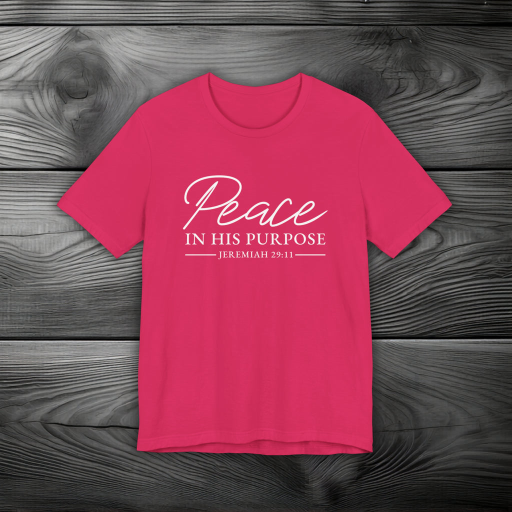 Peace in His Purpose Unisex Jersey Short Sleeve Tee