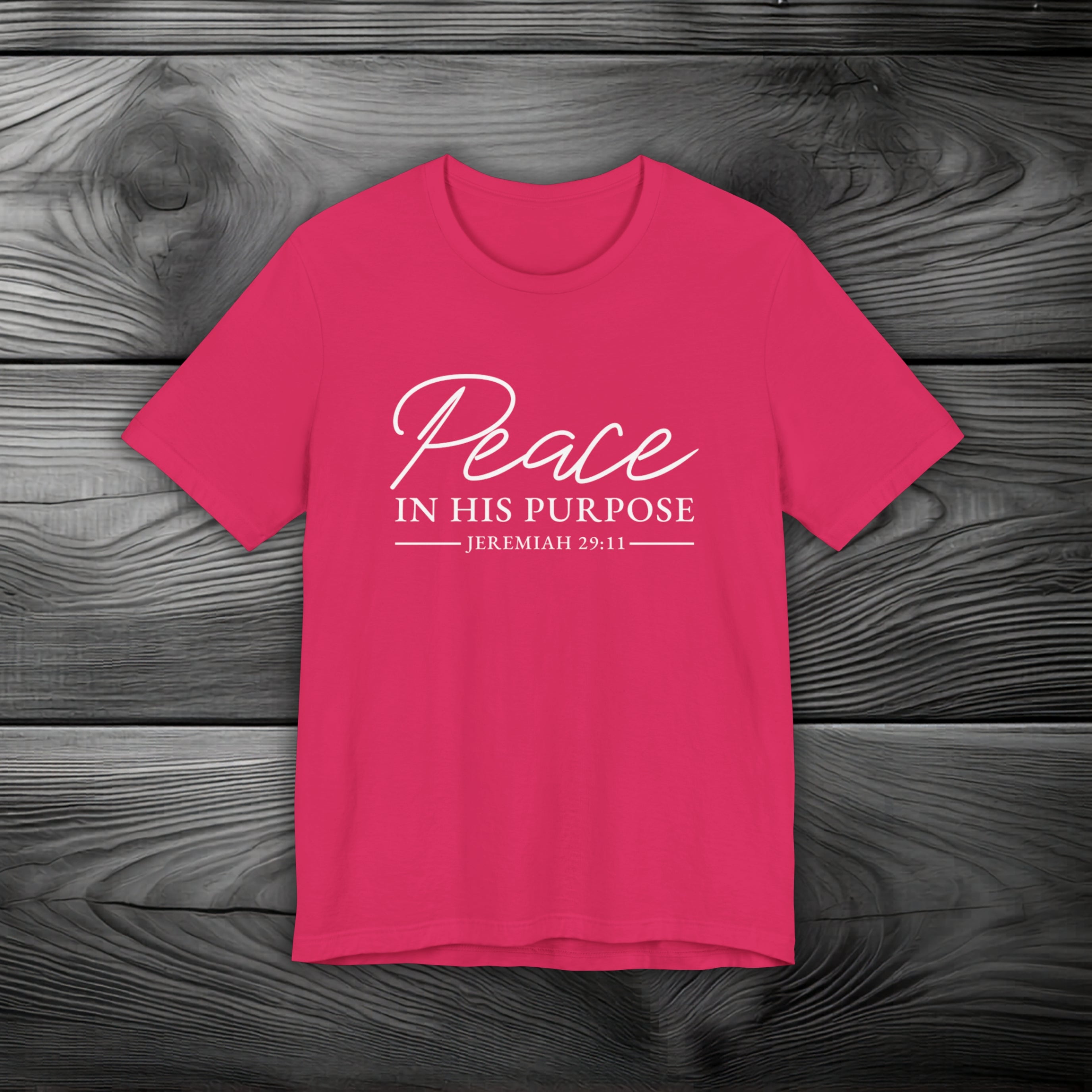 Peace in His Purpose Unisex Jersey Short Sleeve Tee