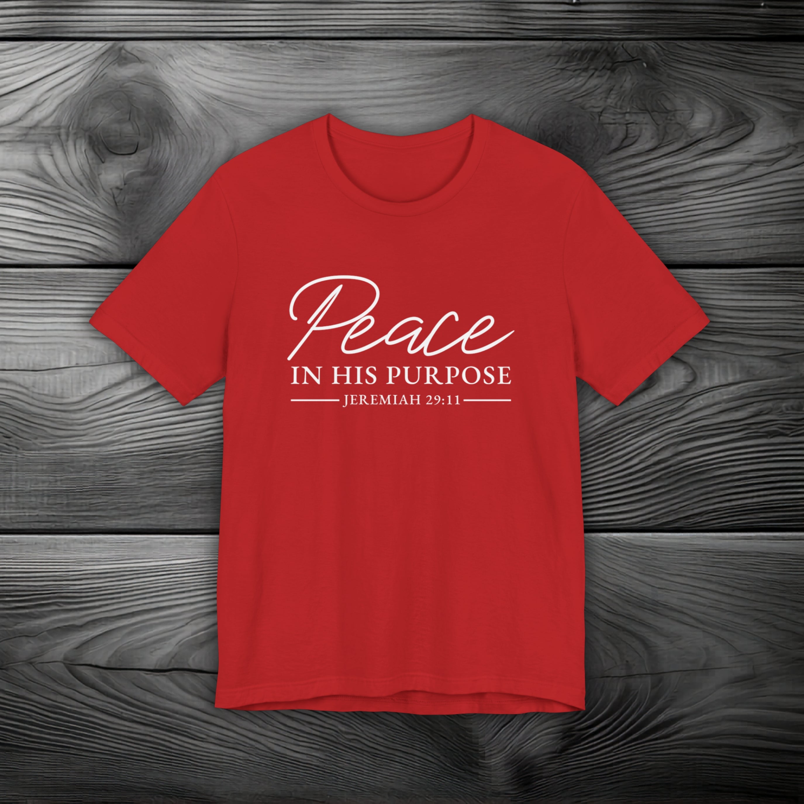 Peace in His Purpose Unisex Jersey Short Sleeve Tee
