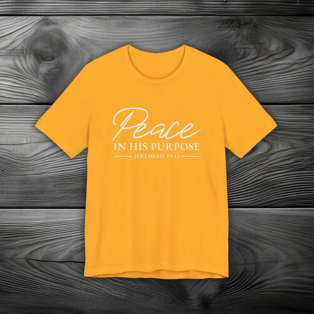 Peace in His Purpose Unisex Jersey Short Sleeve Tee