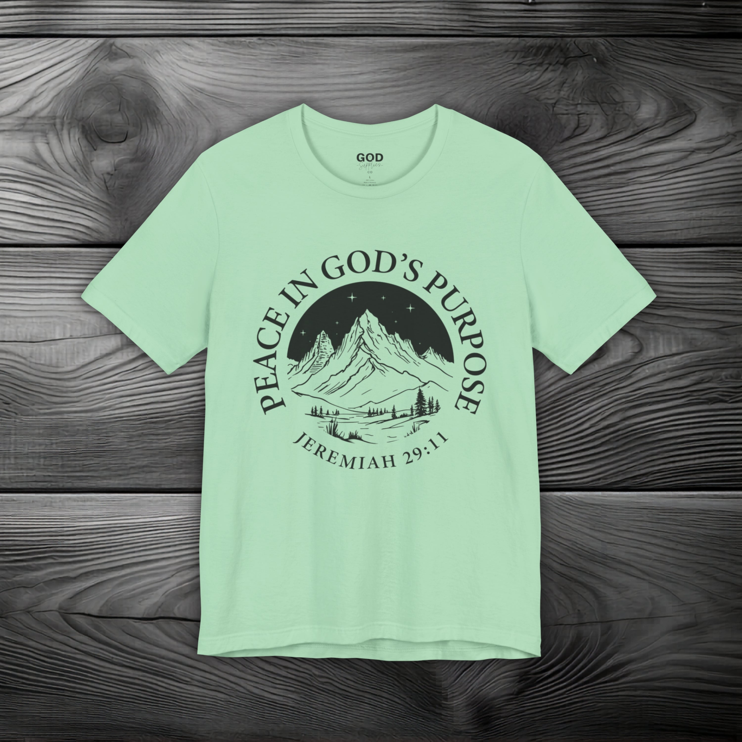Peace in God's Purpose Unisex Jersey Short Sleeve Tee