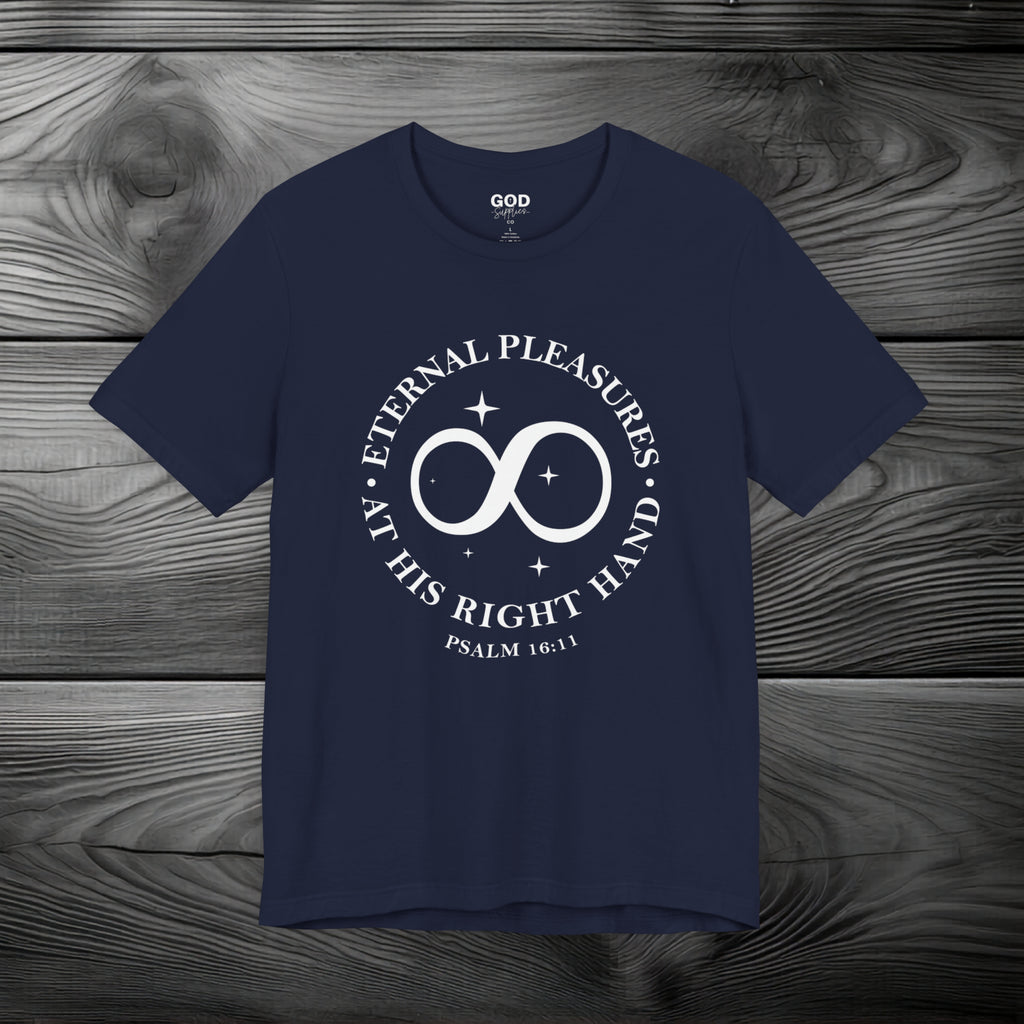 Eternal Pleasures ay His Right Hand Unisex Jersey Short Sleeve Tee