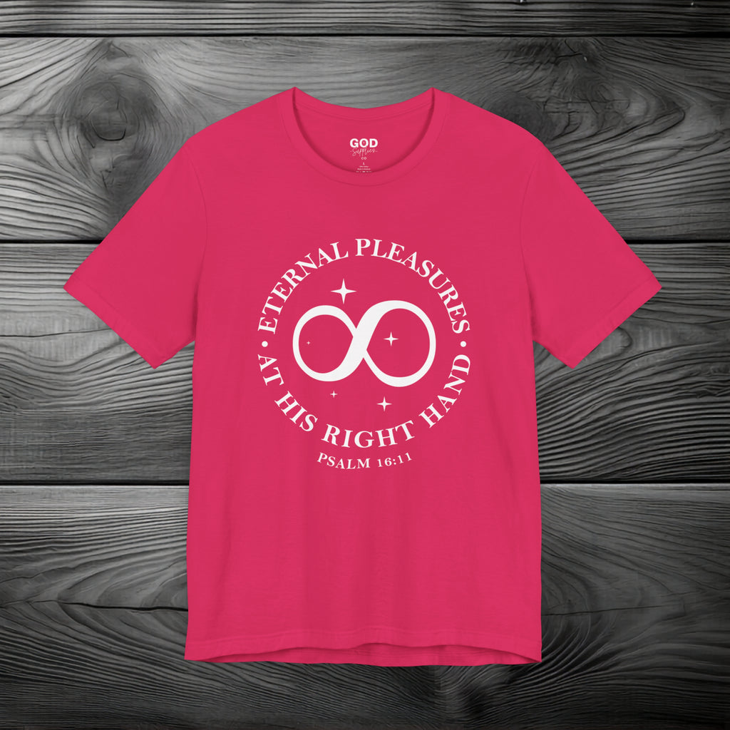 Eternal Pleasures ay His Right Hand Unisex Jersey Short Sleeve Tee