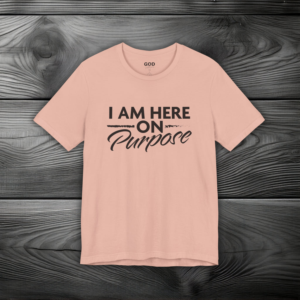 I Am Here on Purpose Unisex Jersey Short Sleeve Tee