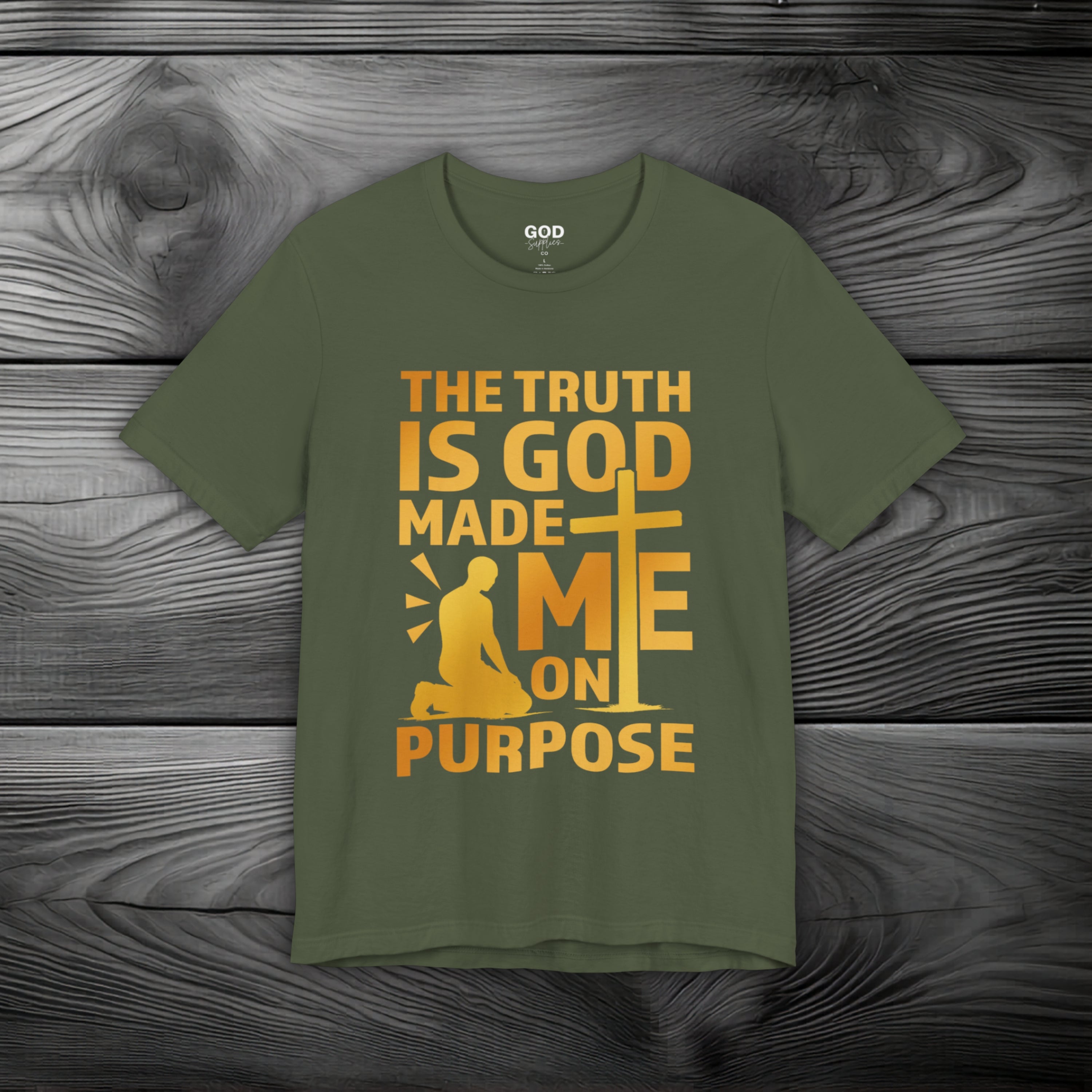 The Truth Is God Made Me On Purpose | Man Kneeling at the Cross