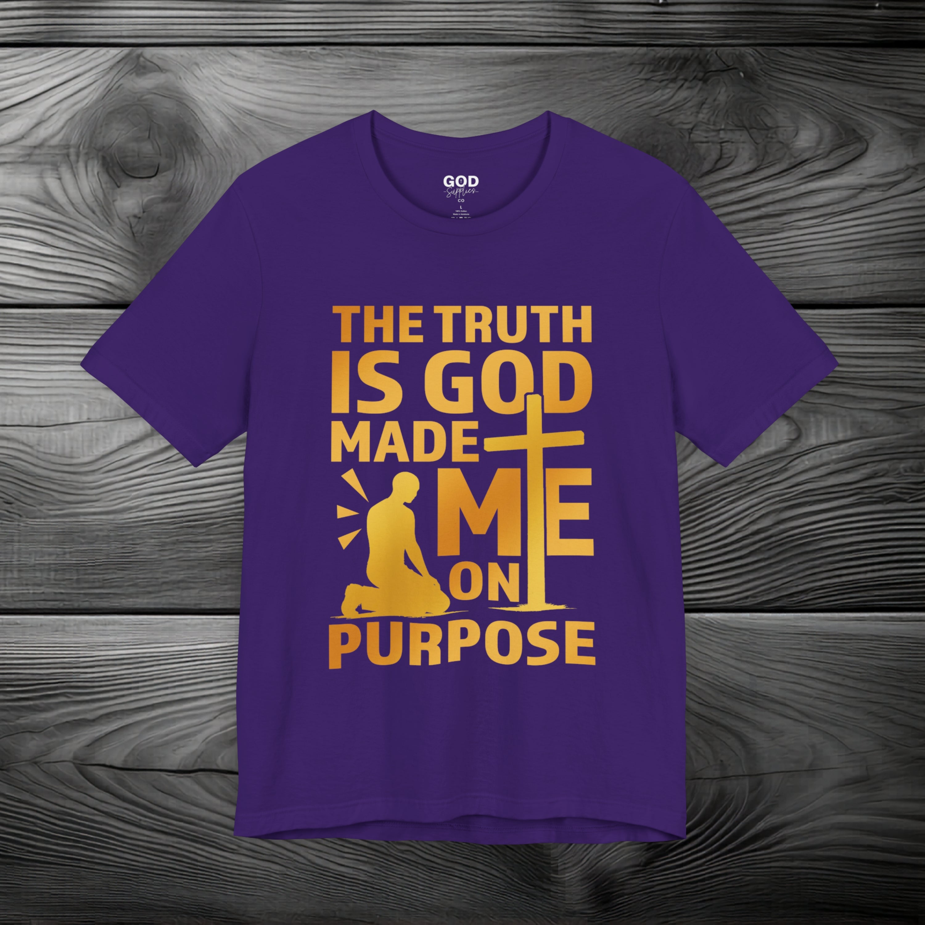The Truth Is God Made Me On Purpose | Man Kneeling at the Cross