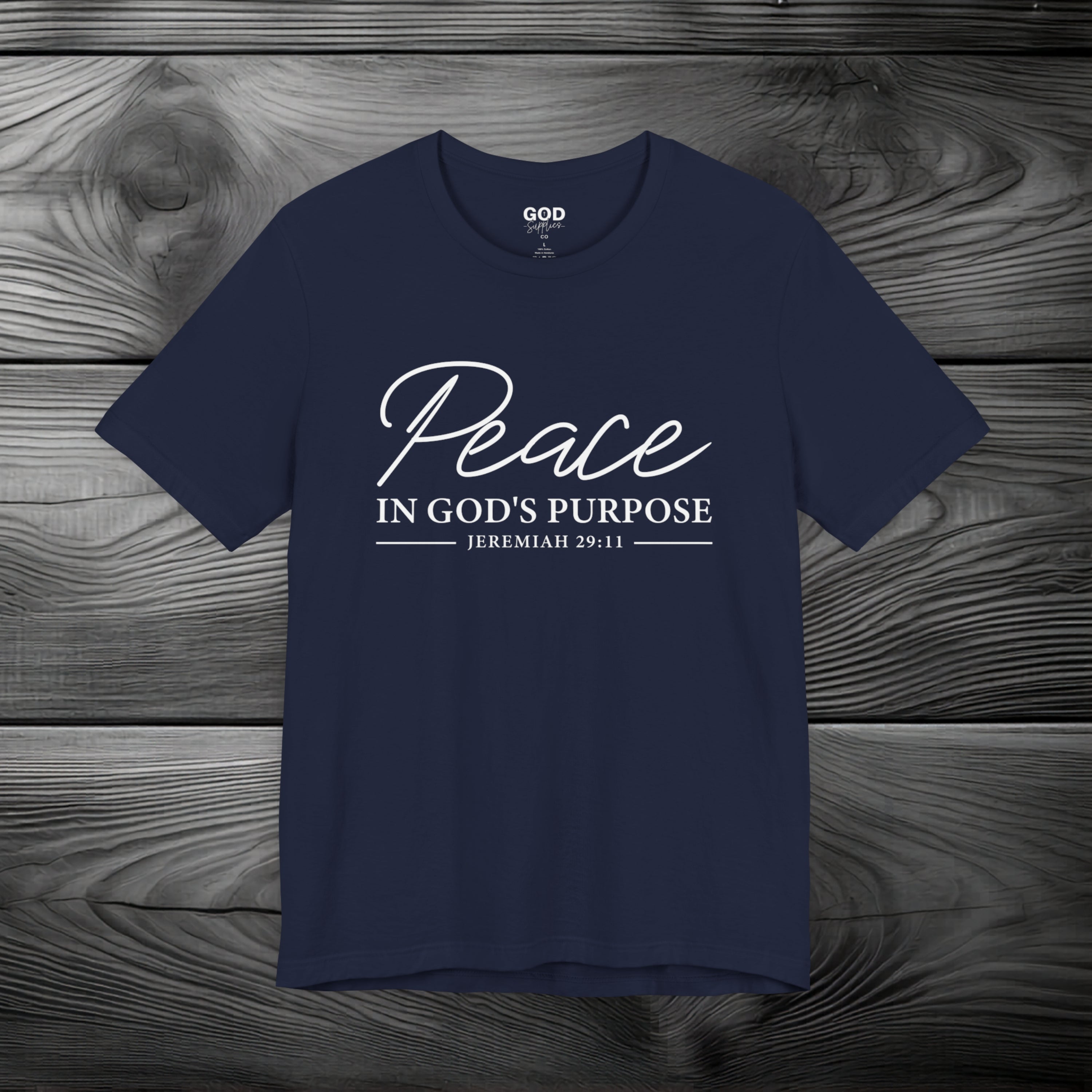 Peace in His Purpose Unisex Jersey Short Sleeve Tee