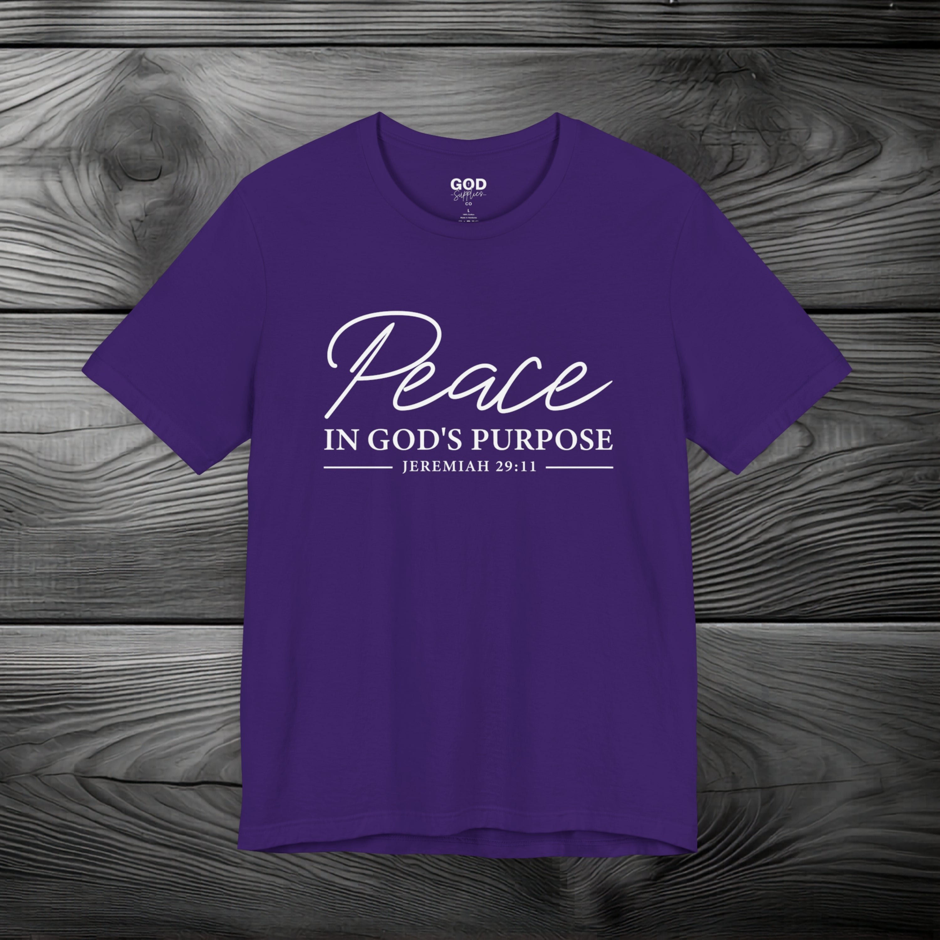 Peace in His Purpose Unisex Jersey Short Sleeve Tee