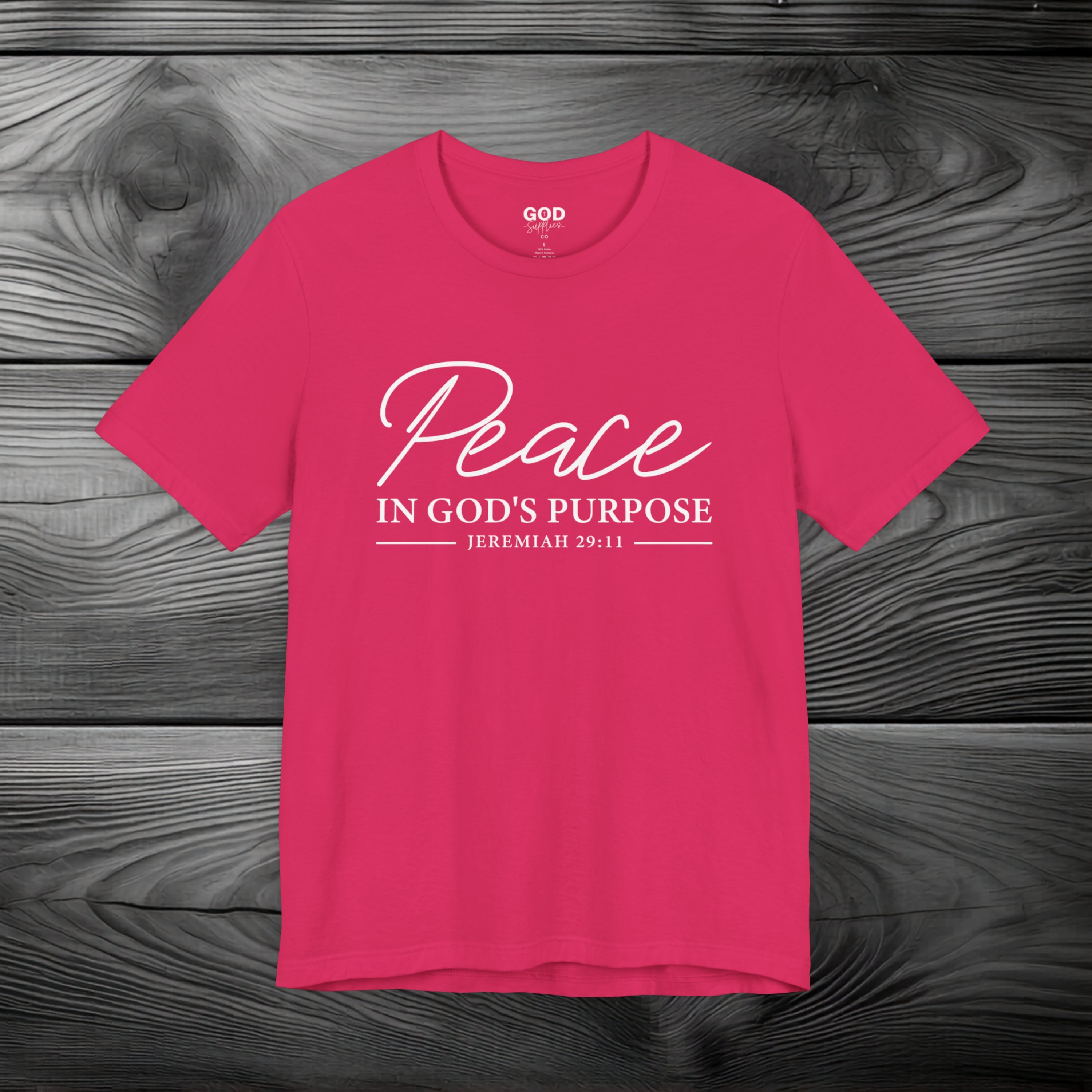 Peace in His Purpose Unisex Jersey Short Sleeve Tee