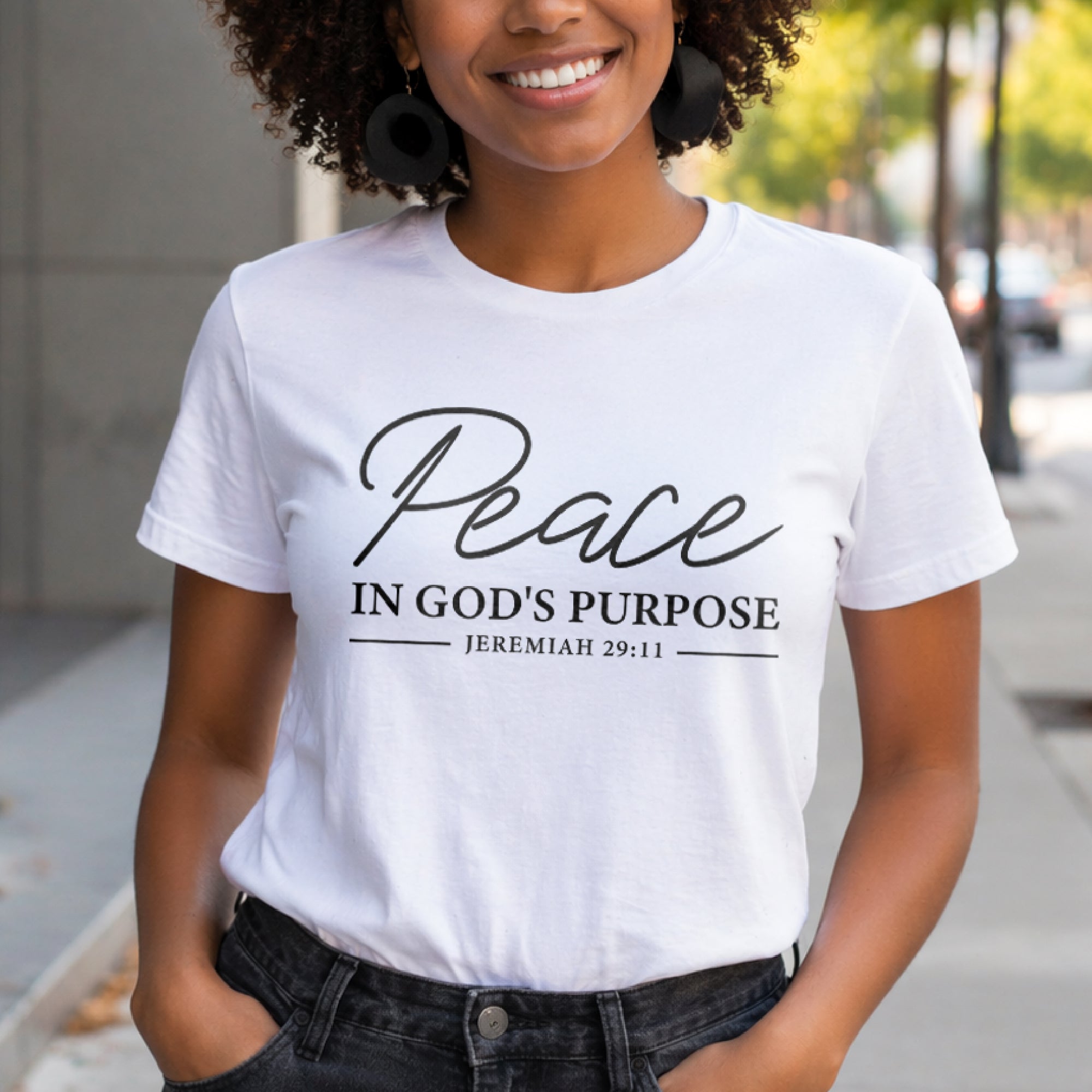 Peace in His Purpose Unisex Jersey Short Sleeve Tee