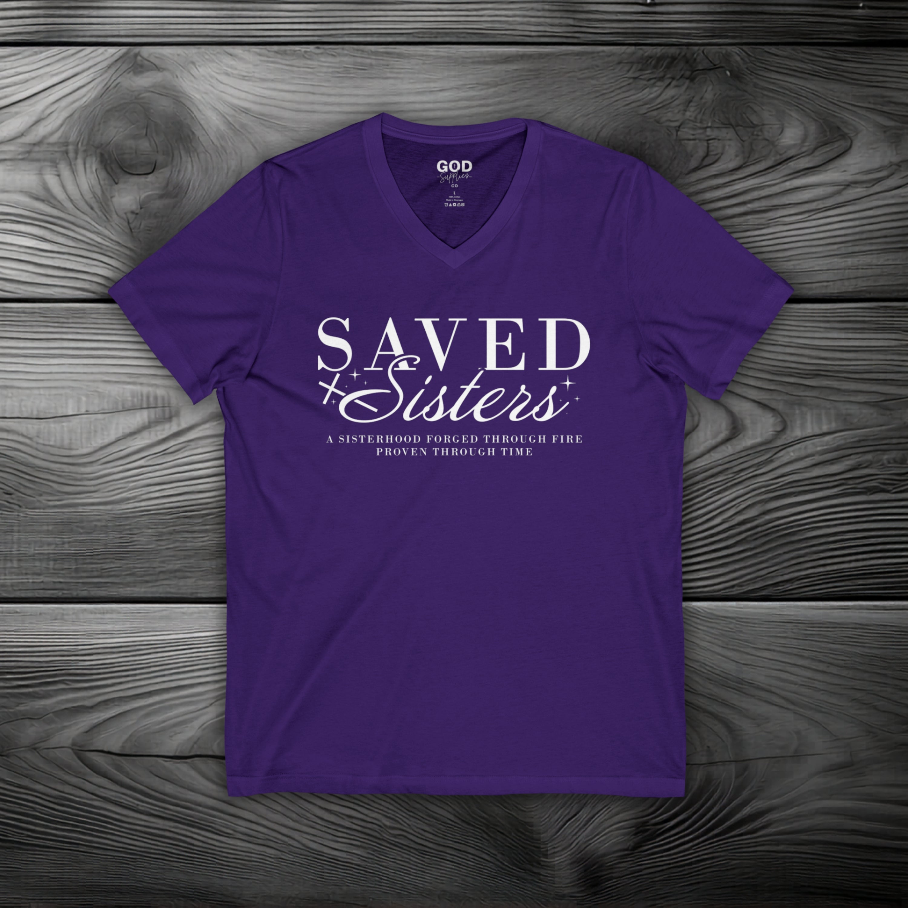 Saved Sisters Unisex Jersey Short Sleeve V-Neck Tee