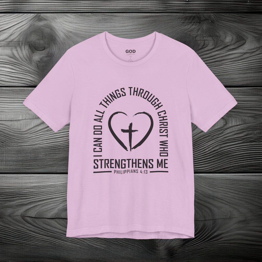 I Can Do All Things Through Christ Unisex Jersey Short Sleeve Tee